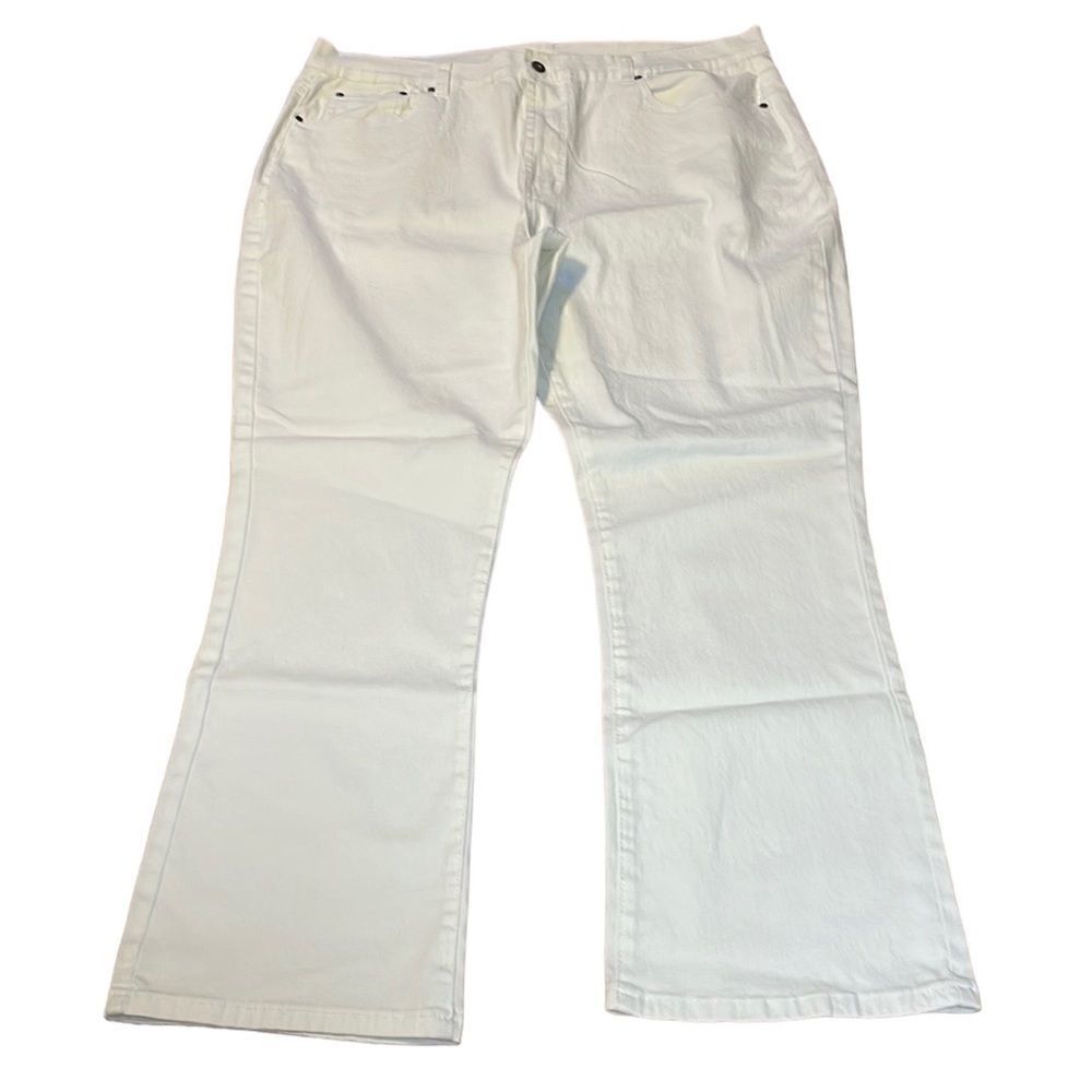 DG2 Diane Gilman White Jeans, Bootcut, 24W